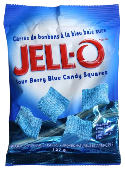 JELL-O SOUR BERRY BLUE CANDY