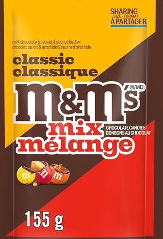M&M's CLASSIC MIX - MILK CHOCOLATE, PEANUT BUTTER & PEANUT