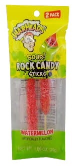 WAR HEADS SOUR WATERMELON ROCK CANDY STICKS